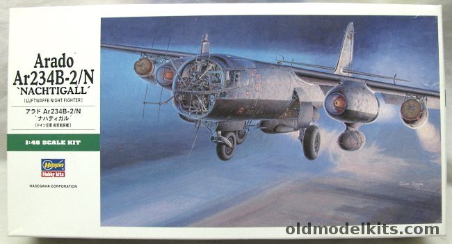 Hasegawa 1/48 Arado AR-234 B-2/N Nachtigall Night Fighter - (Ar234B-2/N), JT85 plastic model kit